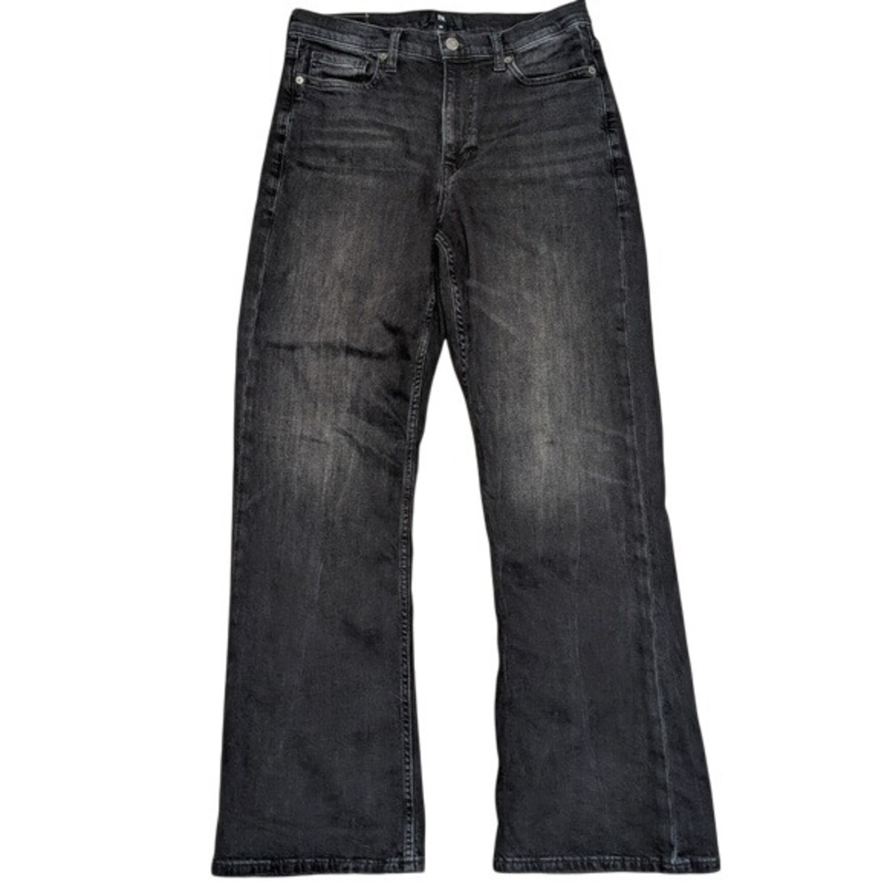 Banana Republic Jeans Womens 29 Charcoal Black Gray Wide Leg Flare Denim Pants